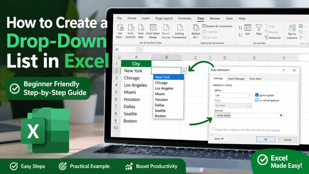 How to create a drop-down list?