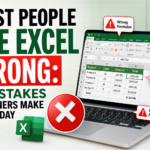 Most people use Excel wrong showing common Excel mistakes beginners make every day including wrong formulas, bad data structure and formatting errors