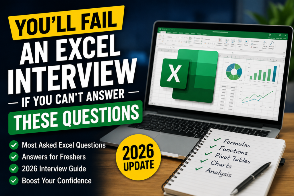 Excel Interview Questions and Answers 2026 for Freshers