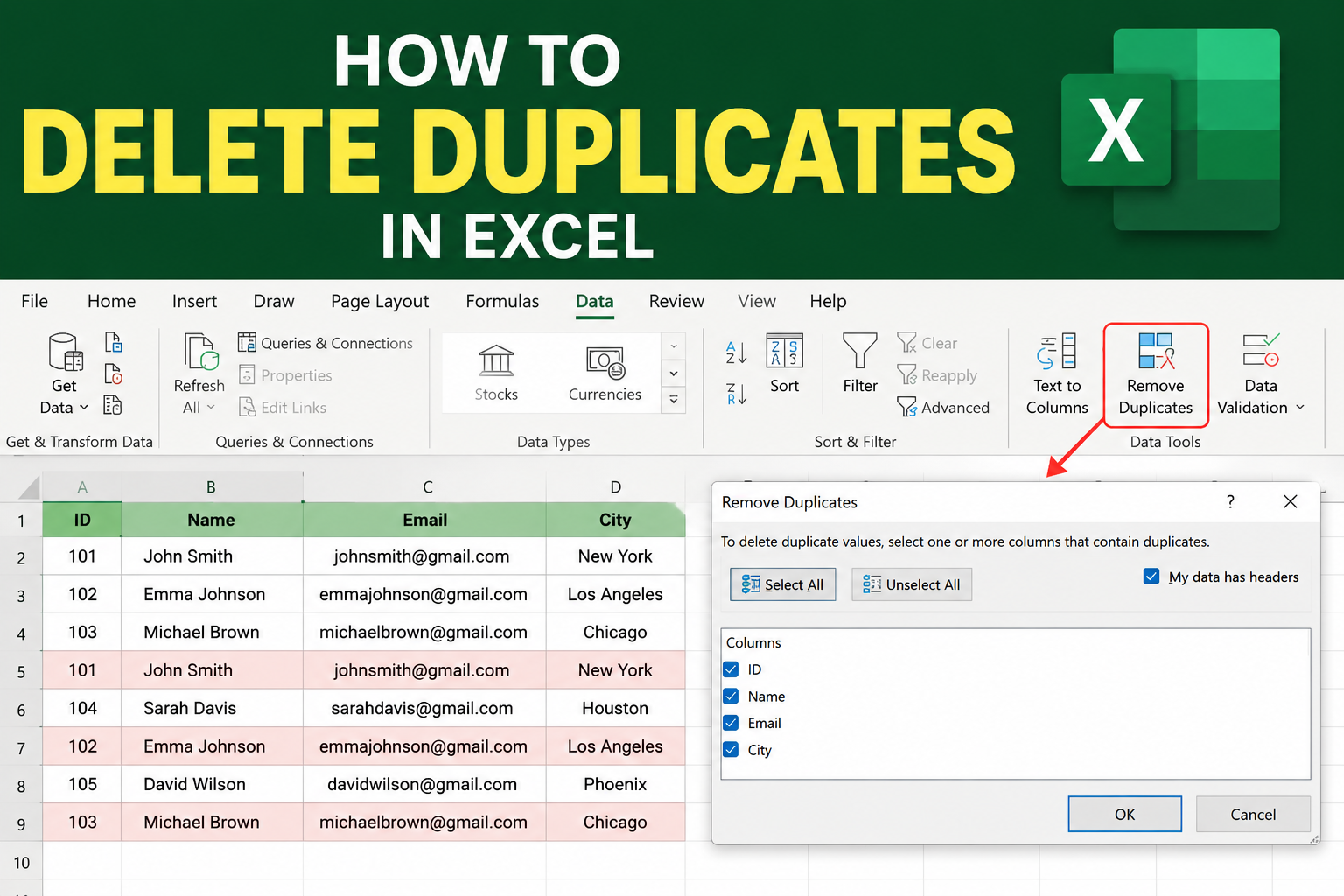 How to Delete Duplicates in Excel