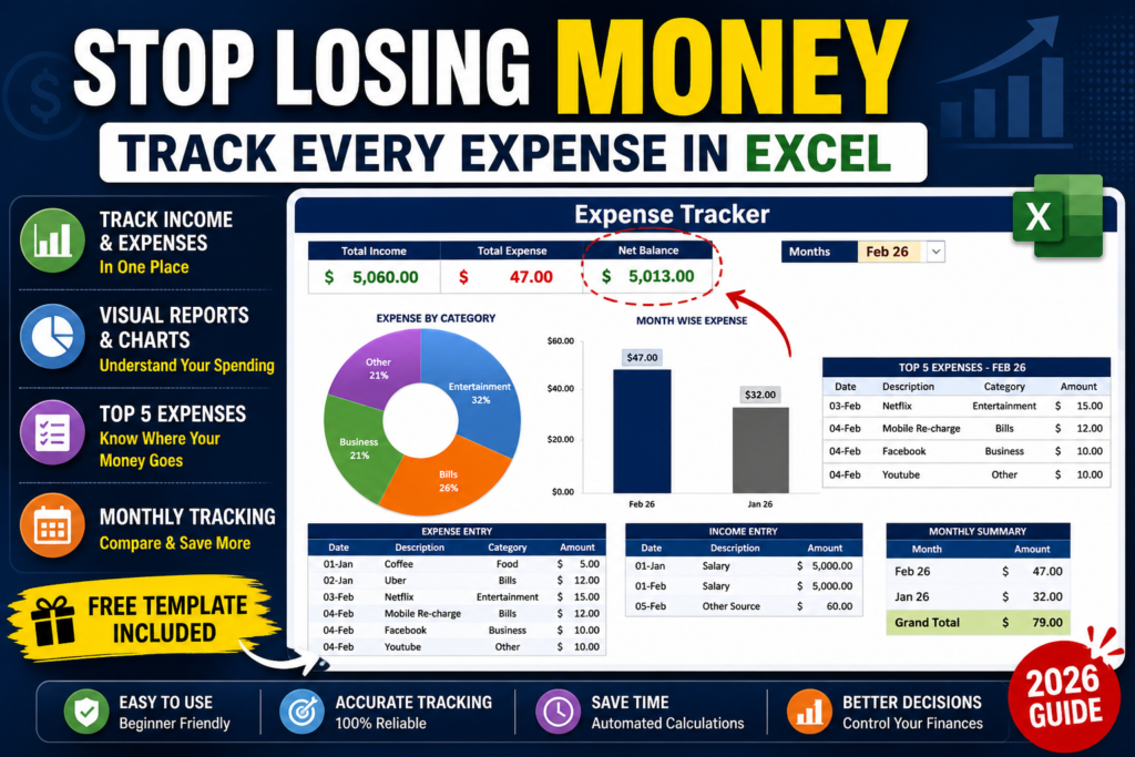 excel expense tracker dashboard