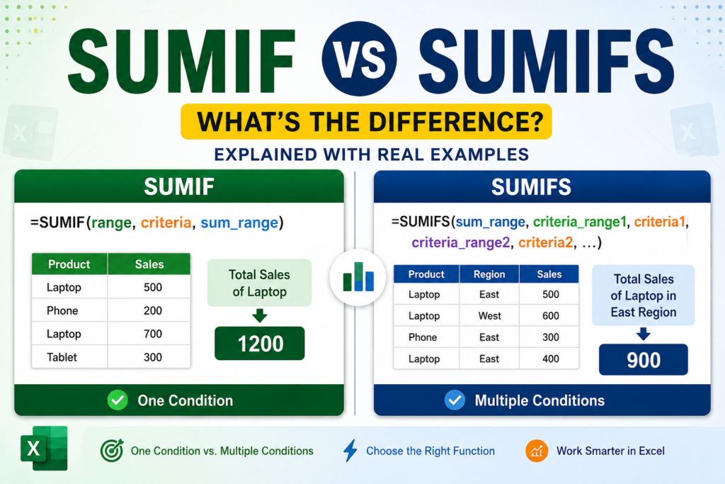 SUMIF vs SUMIFS in Excel