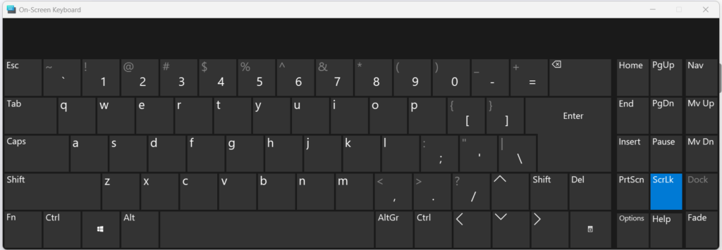 Scroll Lock Is Turned On