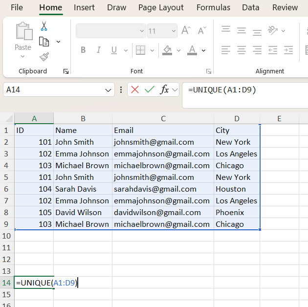 Remove Duplicates Using Excel Formula