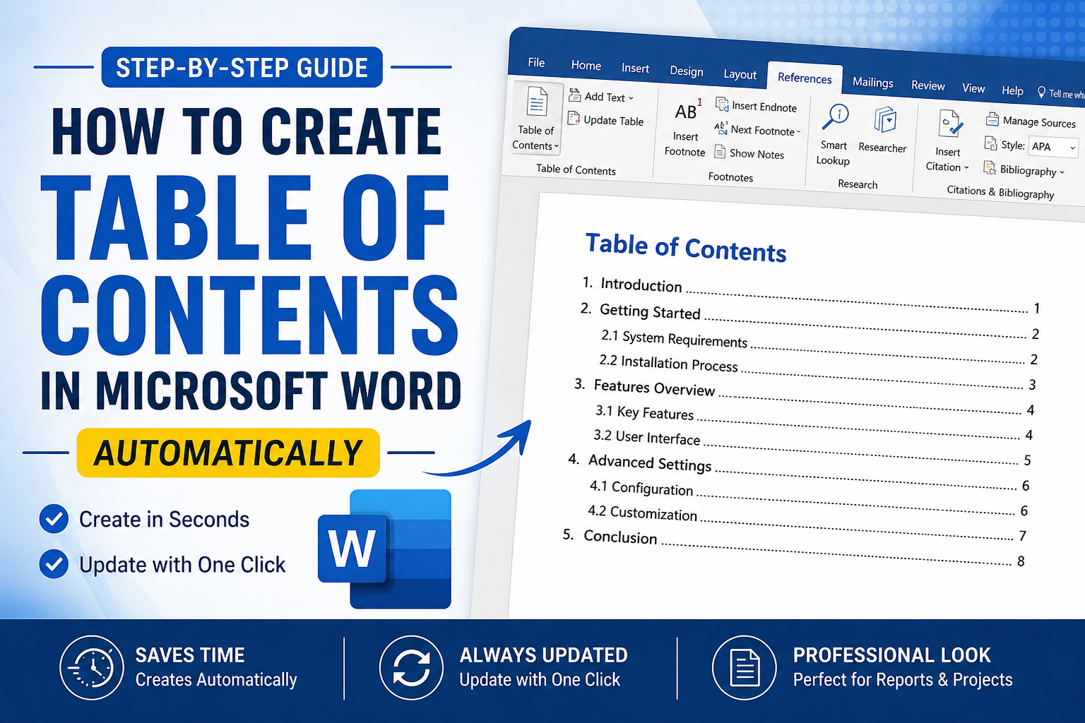 Table of Contents in Microsoft Word