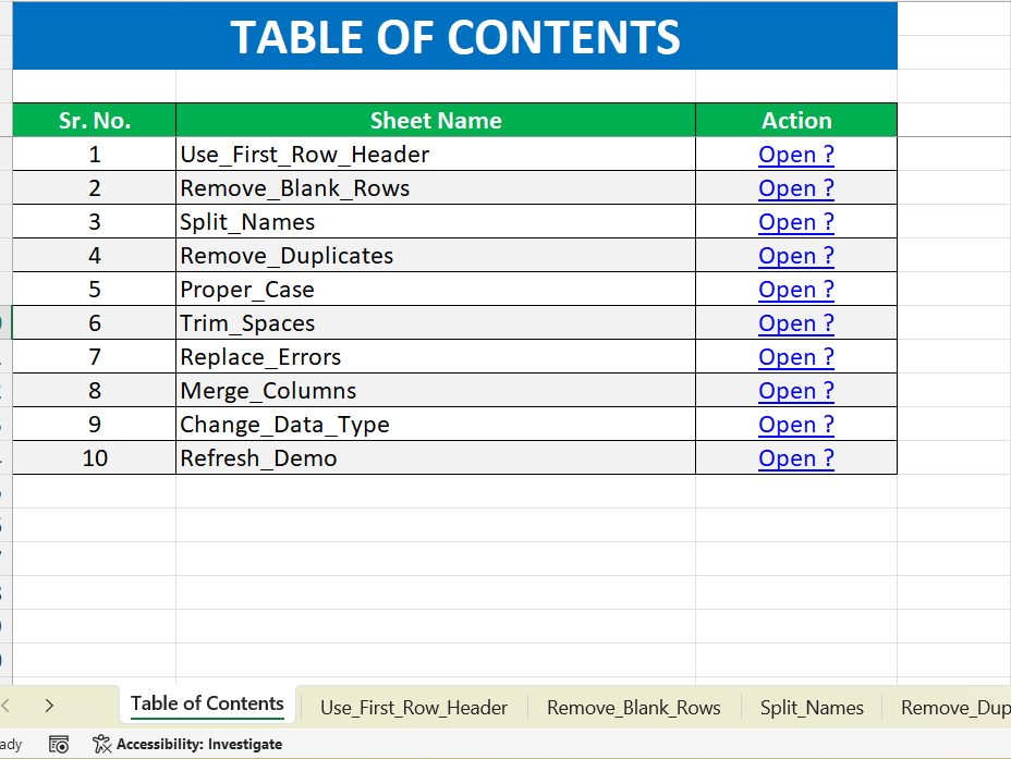 Table of Contents