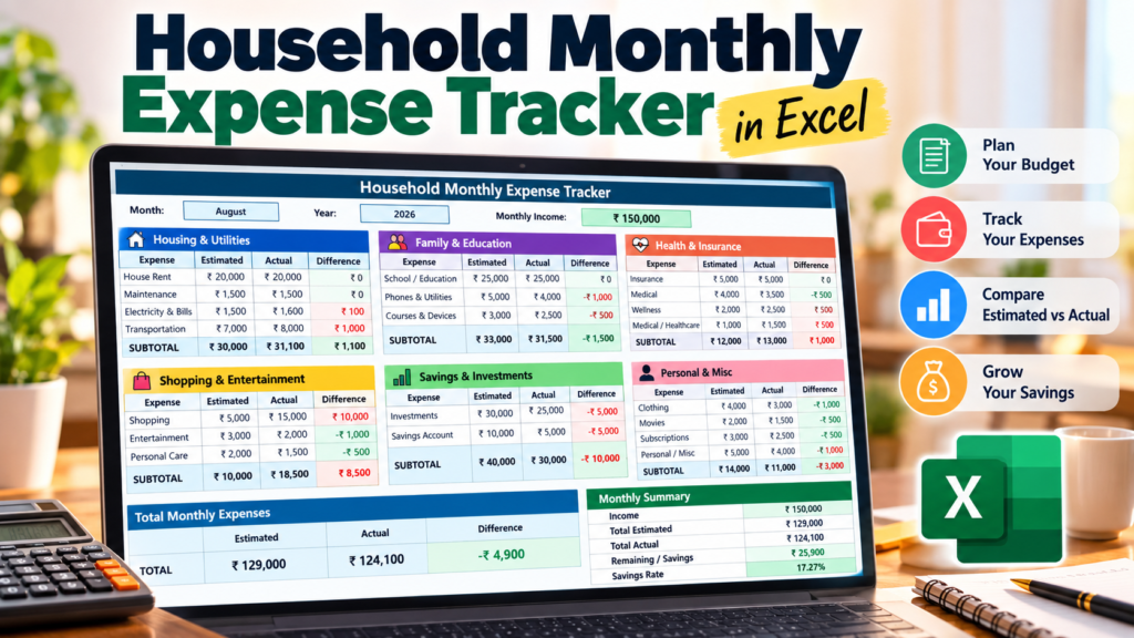 Monthly Expenses in Excel